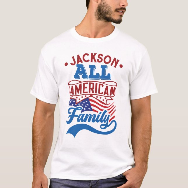 4th july All american family patriotic matching T-Shirt (Front)