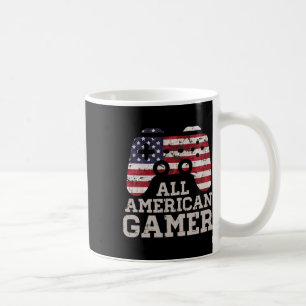 4th July All American Gamer Patriot Men Boys Kids Coffee Mug