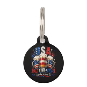 4th july america 250th pet tag