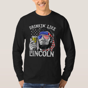 4th July Americal flag Drinkin Like Ben Drinkin T-Shirt