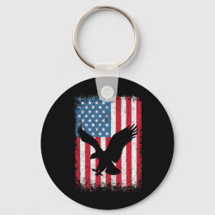 4th July American Eagle Flag- Independence Day T S Keychain