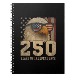 4th July American Flag Eagle Vintage 250 Years 177 Notebook