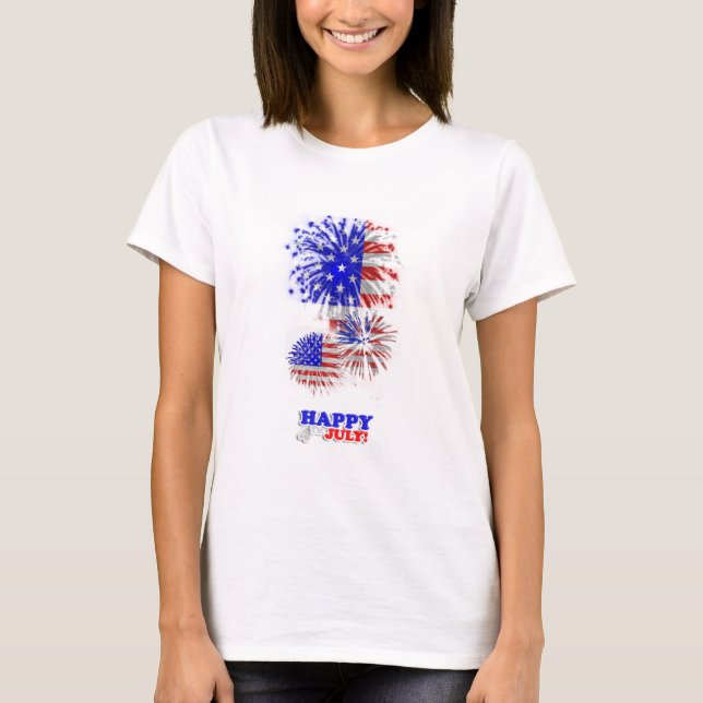 4th July American Flag Fireworks Tank Top (Front)