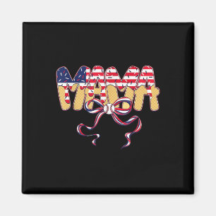 4th July Baseball Mama Ice Cream Drip Baseball Mom Magnet