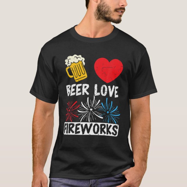 4Th July Beer Love Fireworks Director T-Shirt (Front)