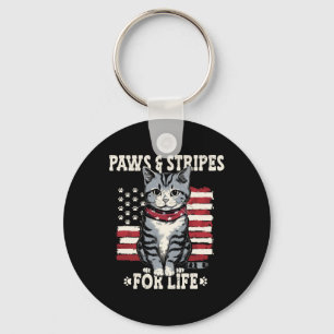 4th July Cat Lover Keychain