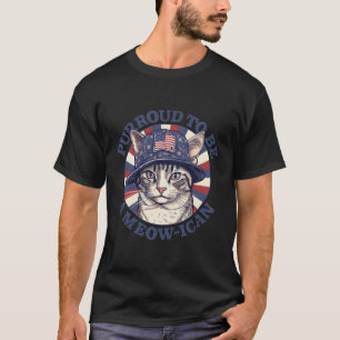 4Th July Cat Purroud To Be A Meow-Ican American Ca T-Shirt