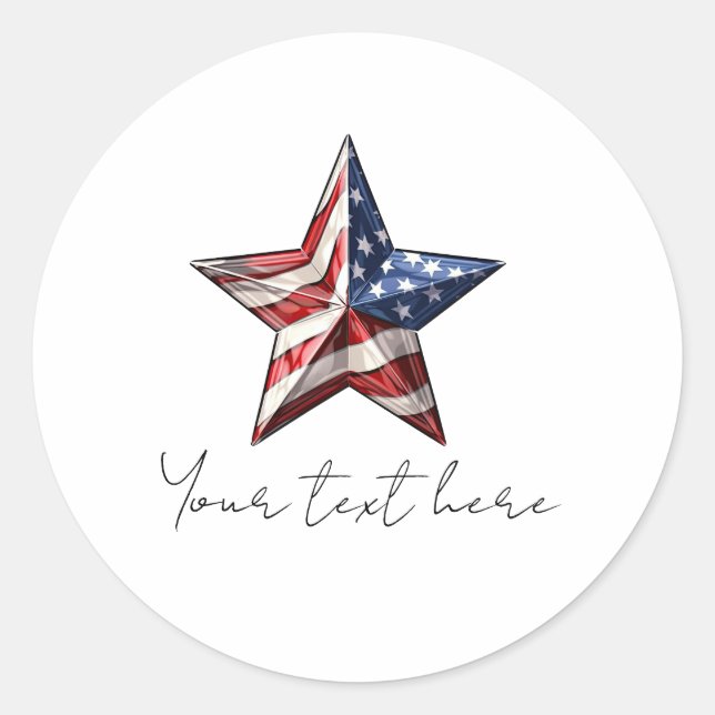 4th July Classic Round Sticker (Front)
