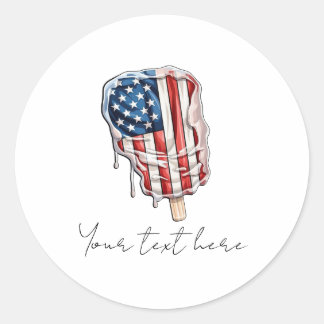 4th July Classic Round Sticker 