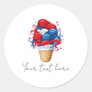 4th July Classic Round Sticker