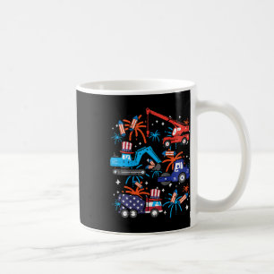 4th July Construction Trucks Vehicle Patriot Boy K Coffee Mug