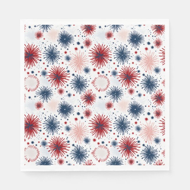 4th July Fireworks Napkins (Front)