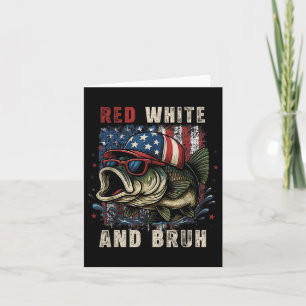 4th July Funny American Flag Patriotic Fishing Card