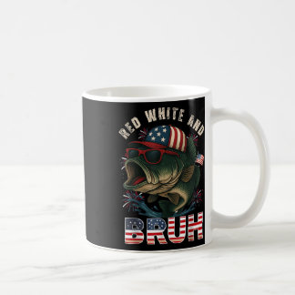 4th July Funny American Flag Patriotic Fishing Coffee Mug