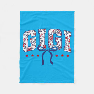 4th July Gigi Floral Independence Day Grandma Fleece Blanket