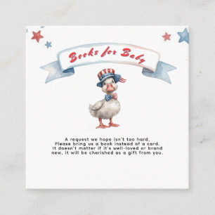 4th July Goose Baby Shower Books for Baby Enclosure Card