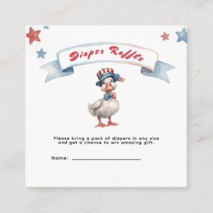 4th July Goose Baby Shower Diaper Raffle  Enclosure Card