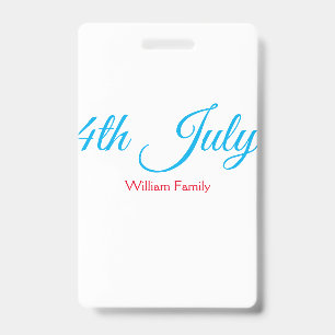 4th July independence day add name text custom Badge