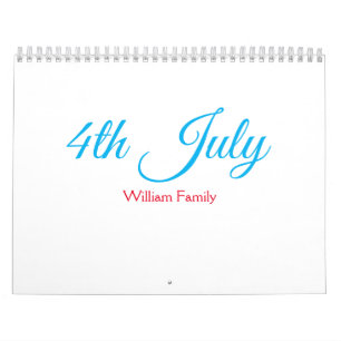 4th July independence day add name text custom Calendar