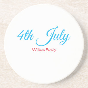 4th July independence day add name text custom Coaster