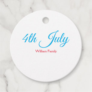 4th July independence day add name text custom Favour Tags