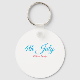 4th July independence day add name text custom Keychain