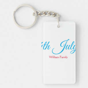 4th July independence day add name text custom Keychain