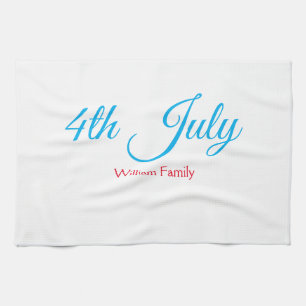 4th July independence day add name text custom Kitchen Towel