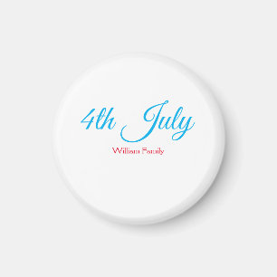 4th July independence day add name text custom Magnet