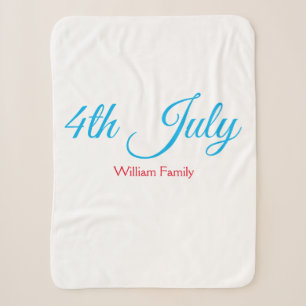 4th July independence day add name text custom Sherpa Blanket