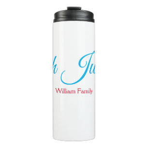 4th July independence day add name text custom Thermal Tumbler