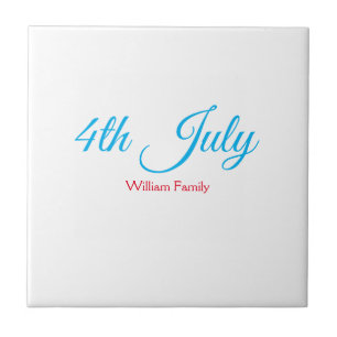 4th July independence day add name text custom Tile