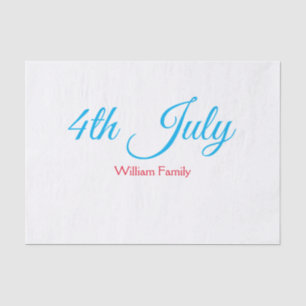 4th July independence day add name text custom Tissue Paper