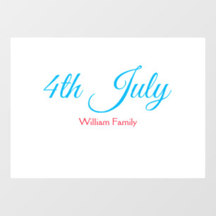 4th July independence day add name text custom Window Cling