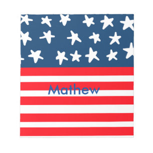 4th july independence day add name text US flag Notepad