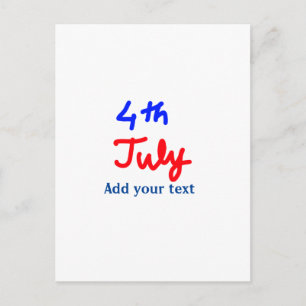 4th july independence day add your text name photo postcard
