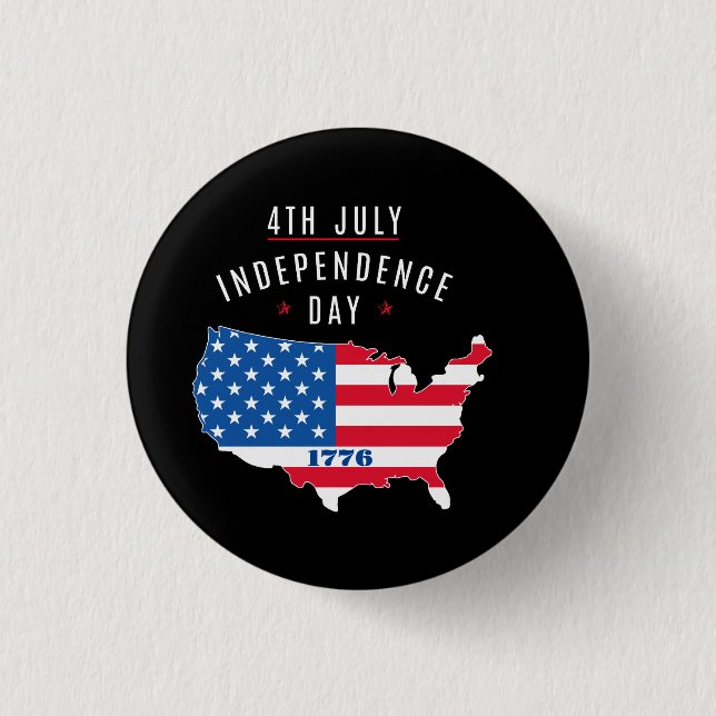 4th JULY-Independence Day Design 1 Inch Round Button (Front)