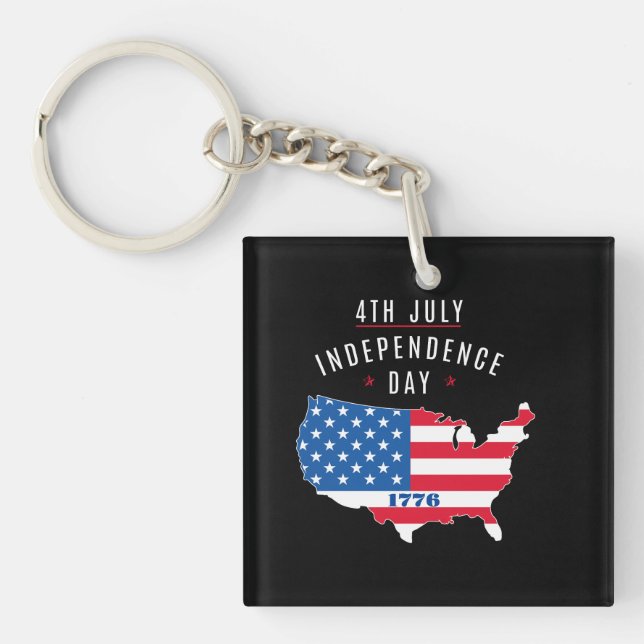4th JULY-Independence Day Design Keychain (Front)