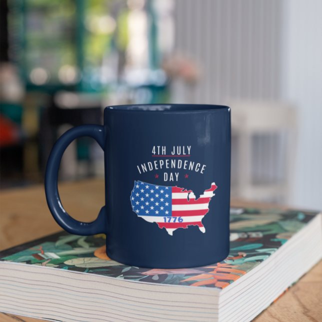 4th JULY-Independence Day Design Two-Tone Coffee Mug (Creator Uploaded)
