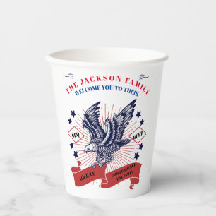 4th July Independence Day. Editable text. Paper Cups