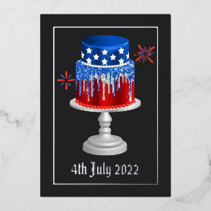 4th July Independence Day Foil Holiday Card