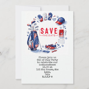  4th July   Independence Day Golfer party   Invitation