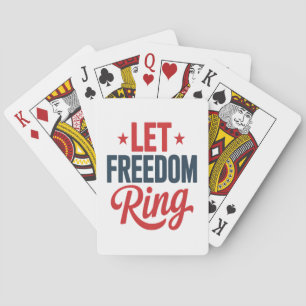 4th July Independence Day Let Freedom Ring Playing Cards