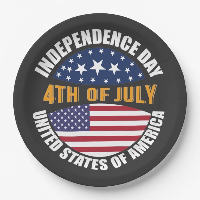 4th July Independence Day   Paper Plate (Front)
