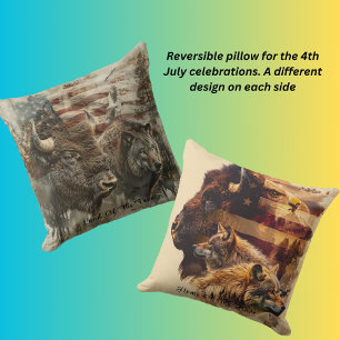 4th July Independence Day Throw Pillow