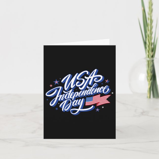 4th July Independence Day Usa Flag Patriotic Ameri Card (Front)