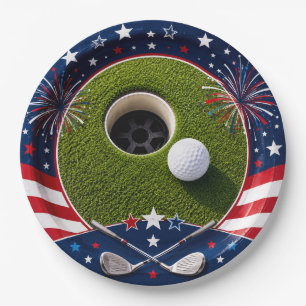 4th July Independence for Golfer Party  Paper Plate