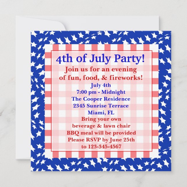 4th July Invitation (Front)
