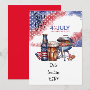 4th July invitation card save the date