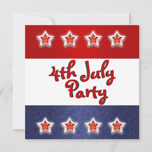 4th July invitations - customizable template (Front)